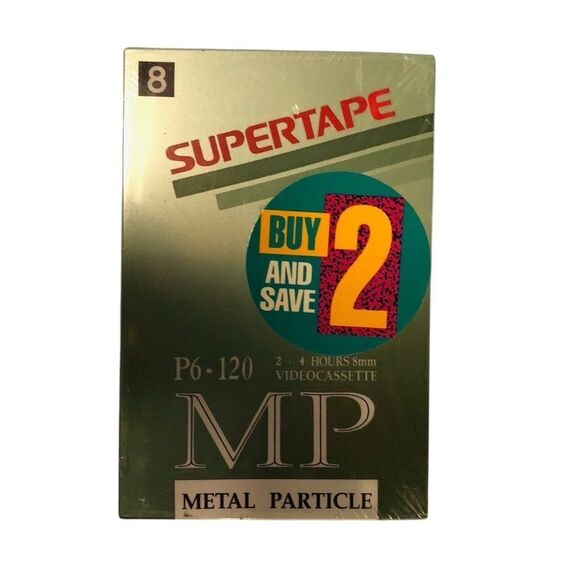 Supertape 8mm Video Cassette P6-120 MP 2 Pack Recordable - Picture 2 of 2